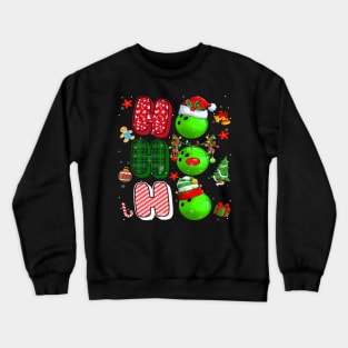 HOHOHO Santa Elf Reindeer Bowling Balls Xmas Light Christmas Crewneck Sweatshirt